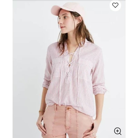 Madewell Tops - Madewell Terrace Striped Lace-Up Shirt